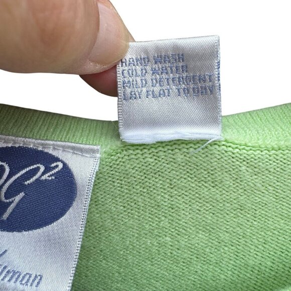 DG2 By Diane Gilman Womens Pastel Green Long Sleeve Lightweight Sweater S - Picture 4 of 6